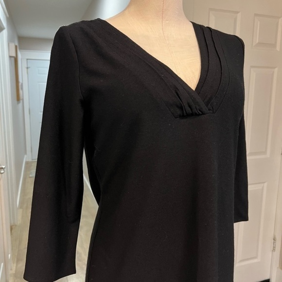Eileen Fisher Rayon Blend Simple Black Dress - Picture 3 of 12
